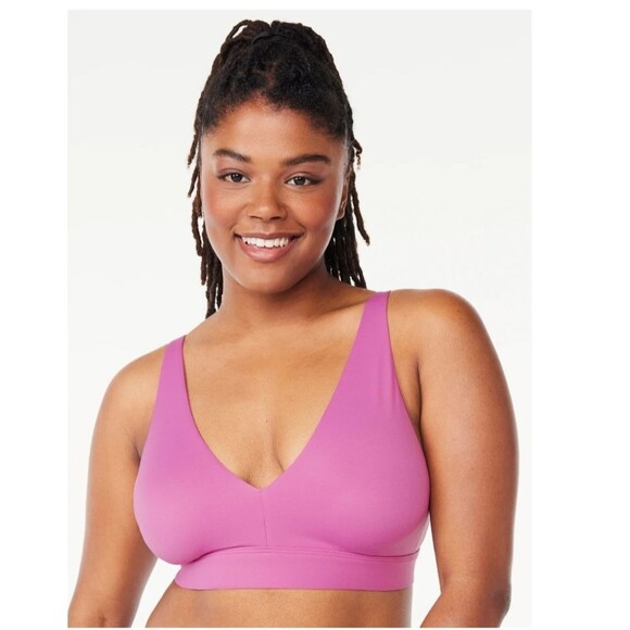 Joyspun Women's Unlined Soft Brushed Plunge Bralette, Size Large - Picture 7 of 12